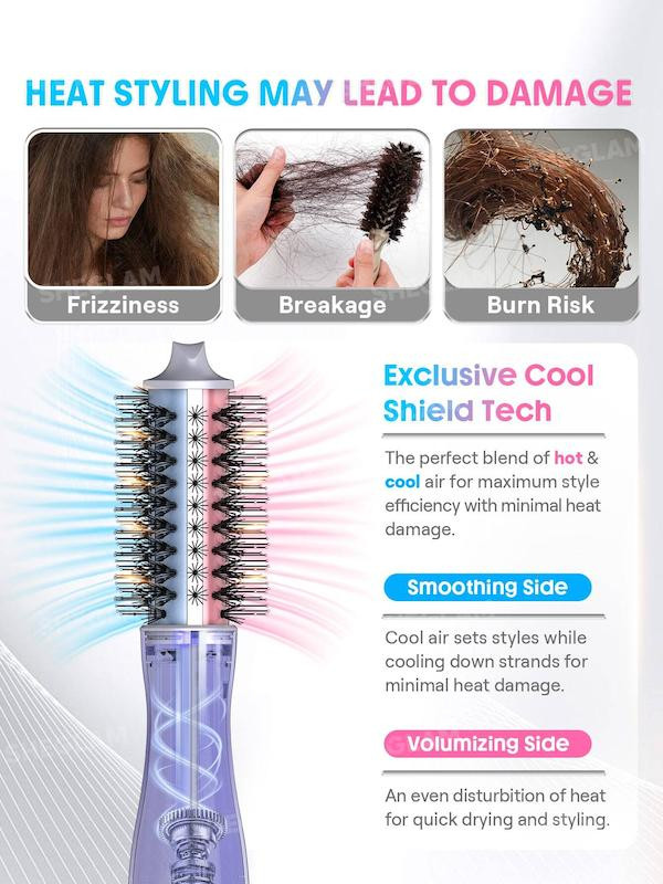 سشوار برس گرد شیگلم SHEGLAM Cool Shield Blowout Brush Pro