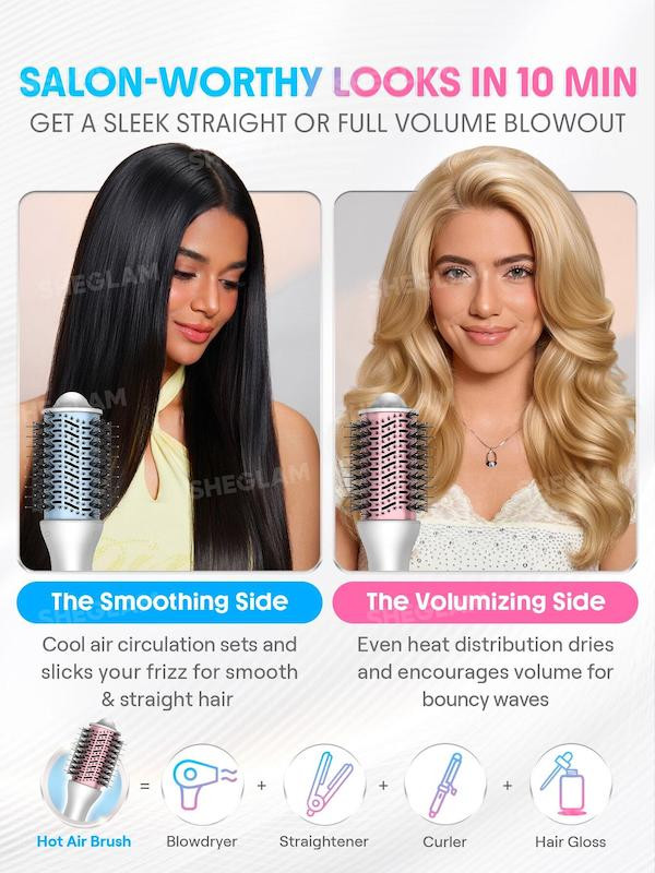 سشوار برس گرد شیگلم SHEGLAM Cool Shield Blowout Brush Pro