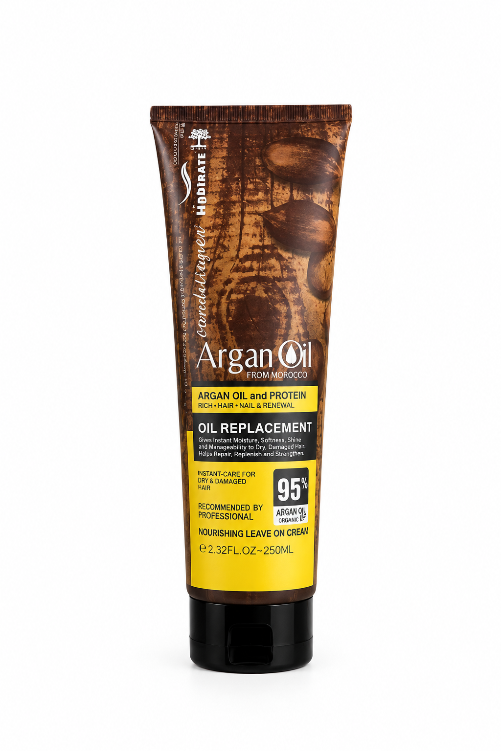 کرم مو بدون آبکشی آرگان لایتنس اصل Argan Oil lightness حاوی روغن خالص آرگان و پروتئین مراکشی ضد ریزش و ترمیم کننده مو و احیاکننده موها خشک و آسیب دیده مناسب انواع مو زنانه و مردانه حجم ۲۵۰ میل